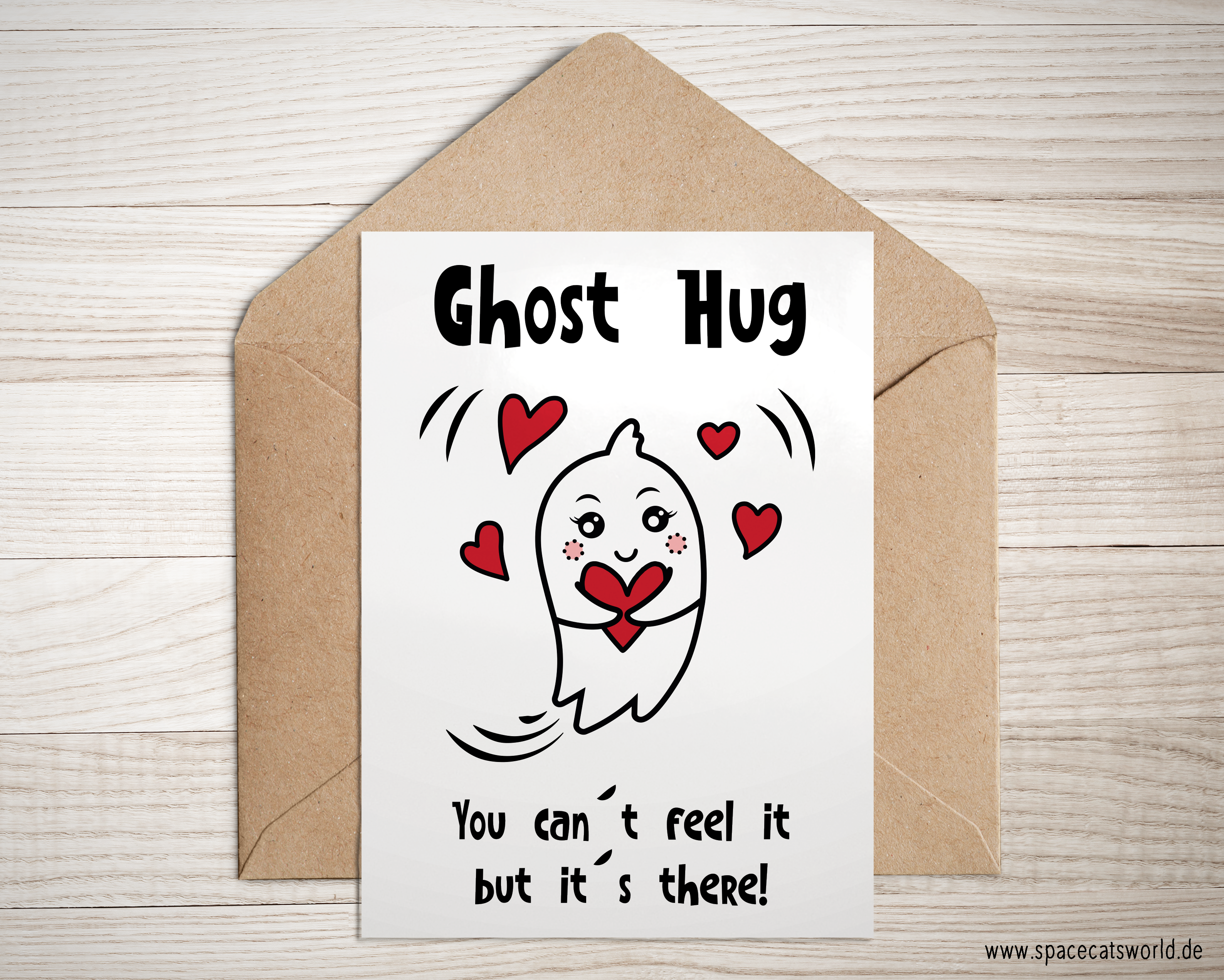 "Ghost Hug" - Gruß-/Valentinskarte (A6)