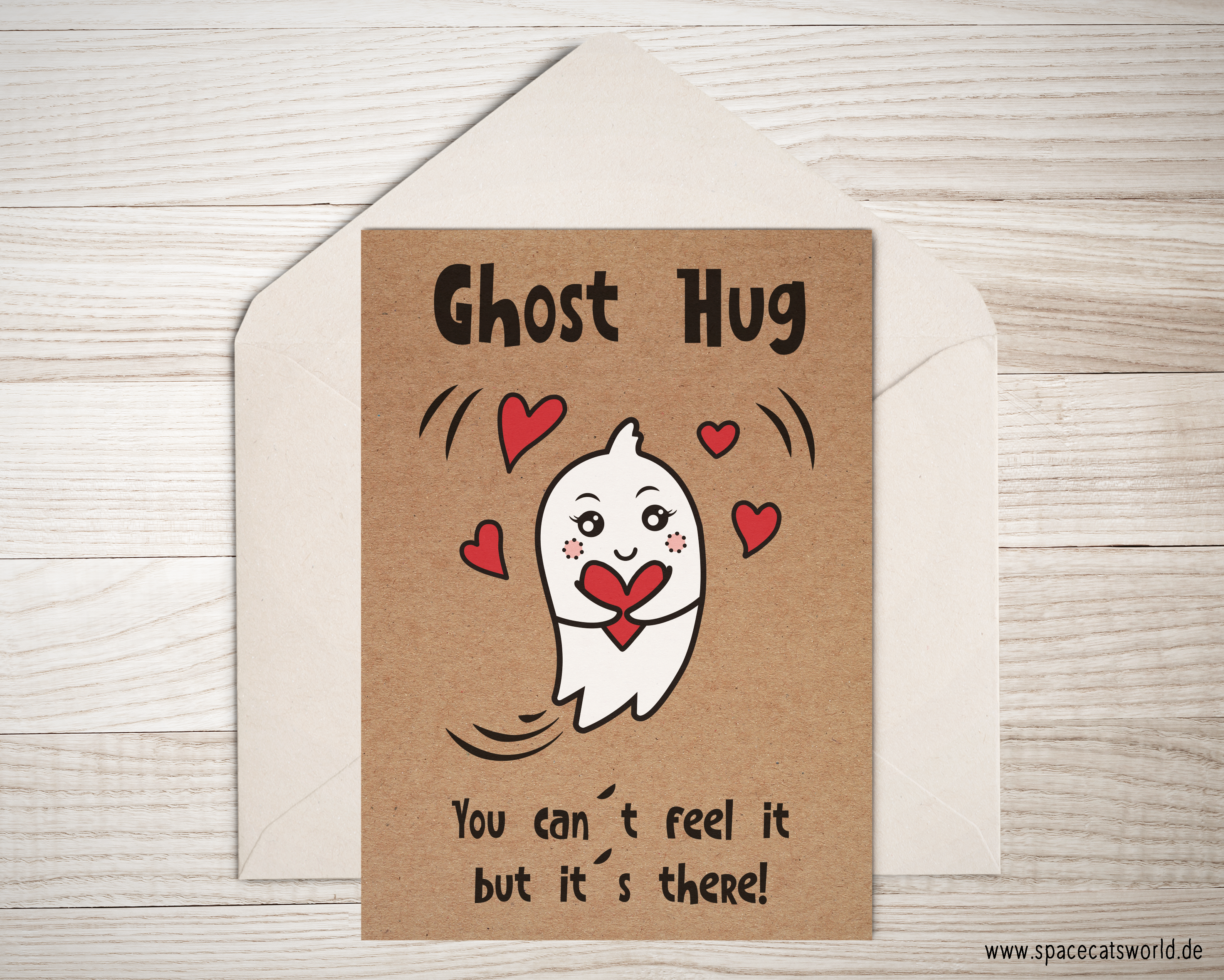 "Ghost Hug" - Gruß-/Valentinskarte (A6)