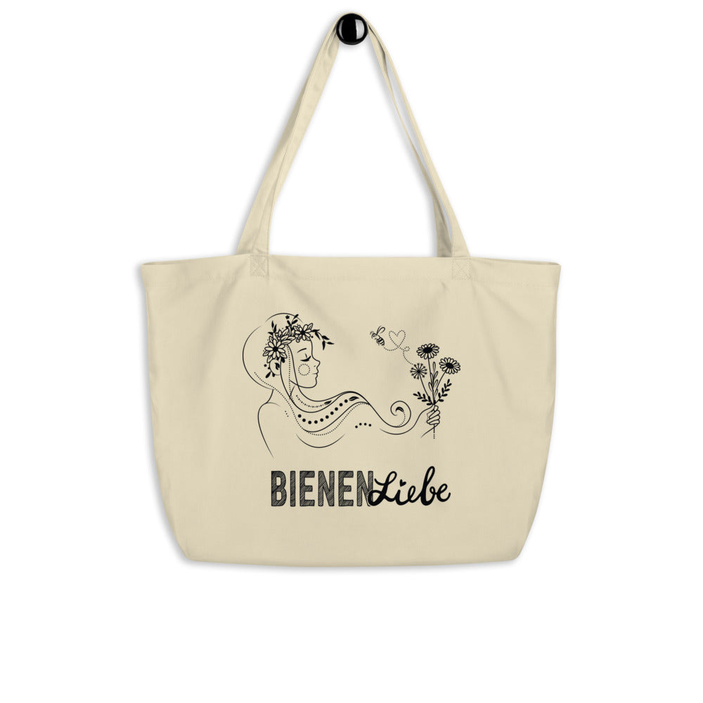 "Bienenliebe" - Fair & Bio Große Baumwolltasche