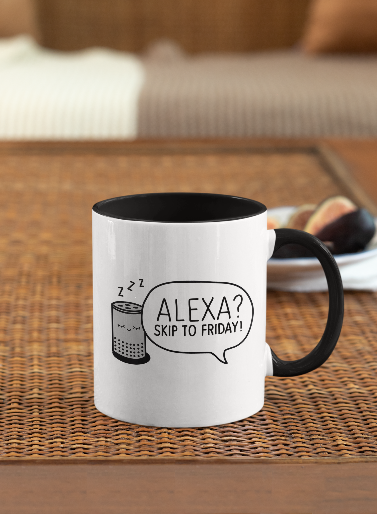"Alexa? Skip to Friday!" - Zweifarbige Tasse