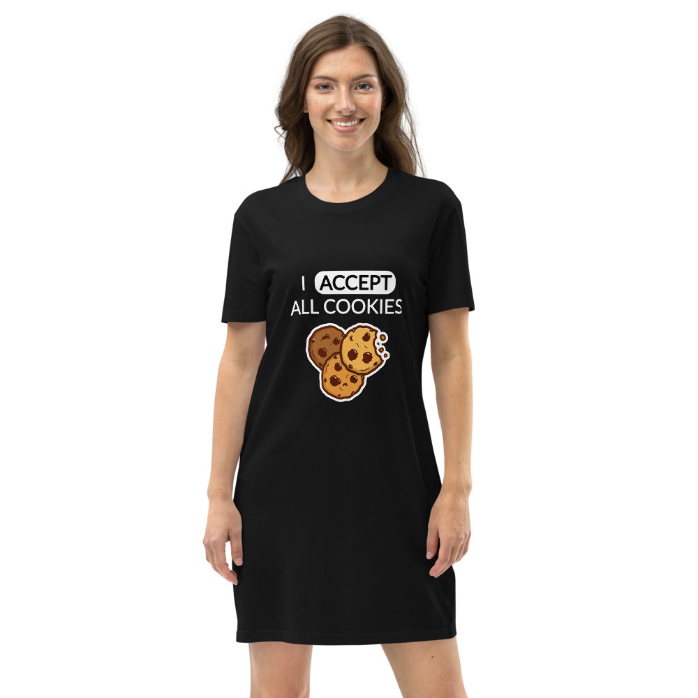 "I accept all cookies" - Fair & Bio T-Shirt-Kleid
