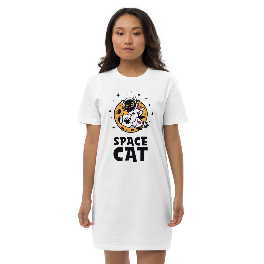 "SPACECAT" - Fair & Bio T-Shirt-Kleid