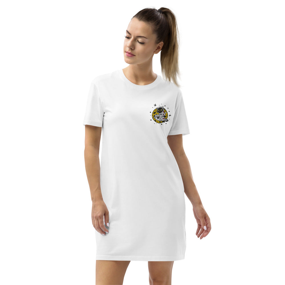"SPACECAT" - Fair & Bio T-Shirt-Kleid mit Stickerei