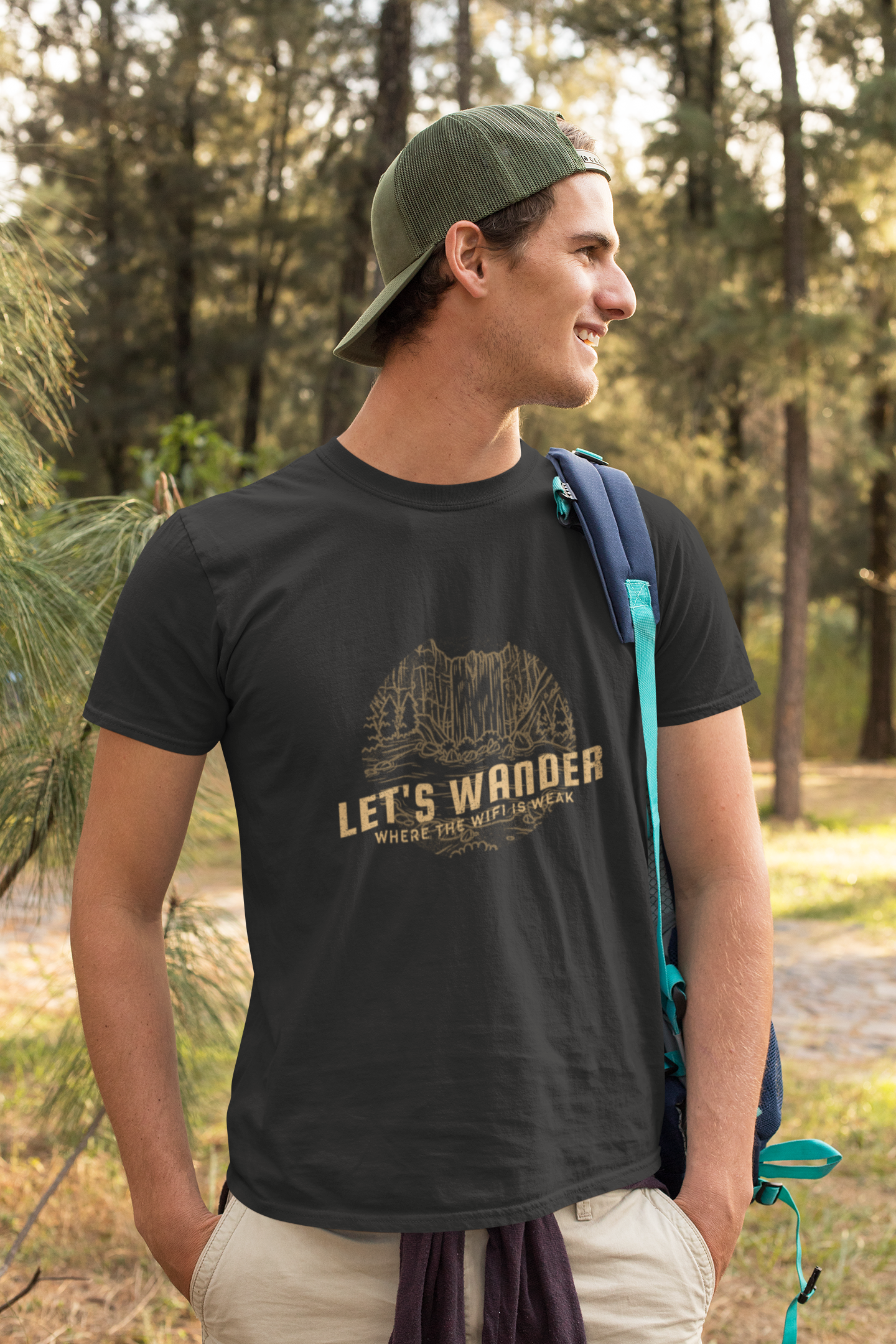 "Let's wander where the WiFi is weak" - Herren Fair & Bio T-Shirt