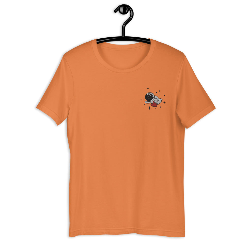 "Astronaut in Love" - T-Shirt für Damen und Herren mit Stickerei