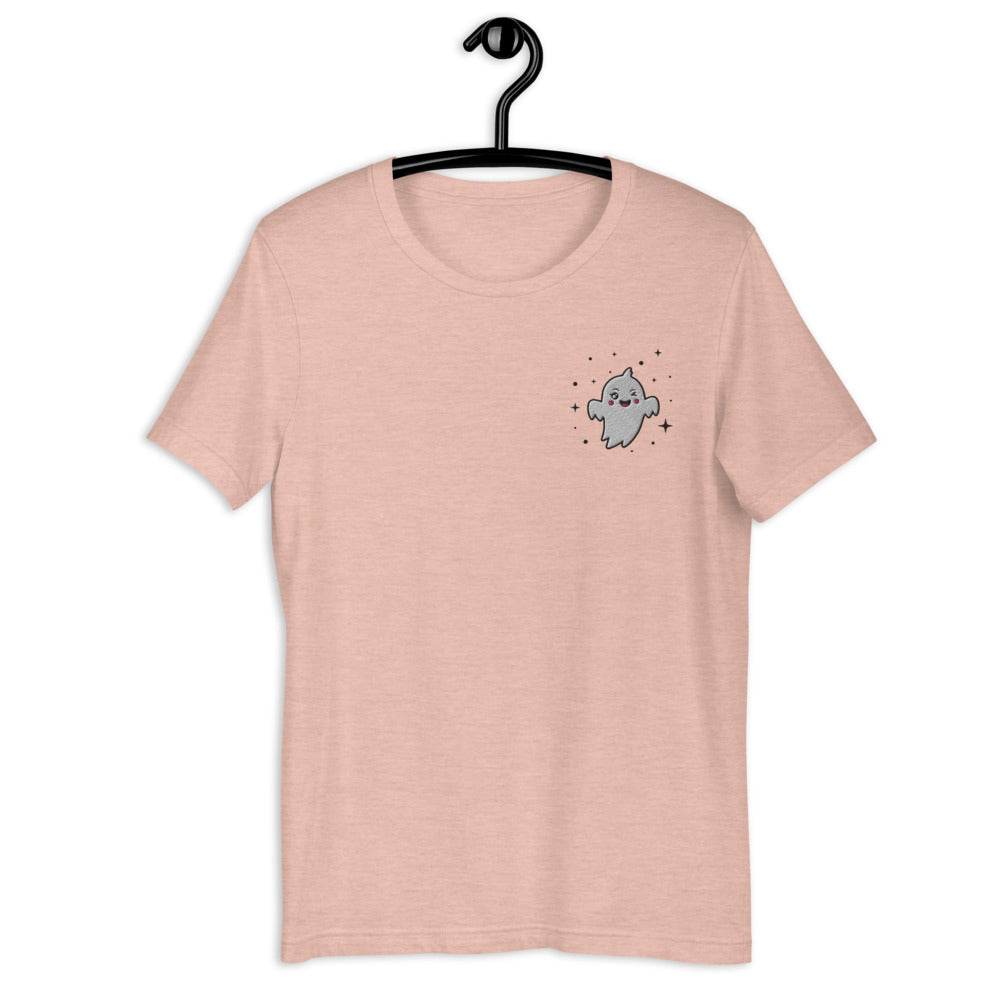 "Little Ghost" - T-Shirt für Damen und Herren mit Stickerei